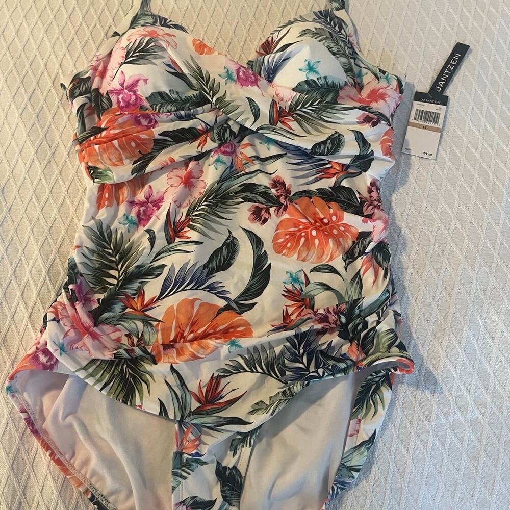 Jantzen Women's Floral One-Piece Swimsuit size 12